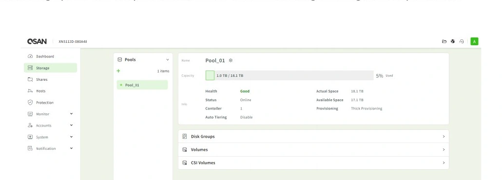 QSM 4 Storage View